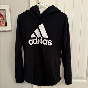 Women’s Adidas Black and White Logo Hoodie Sweatshirt small